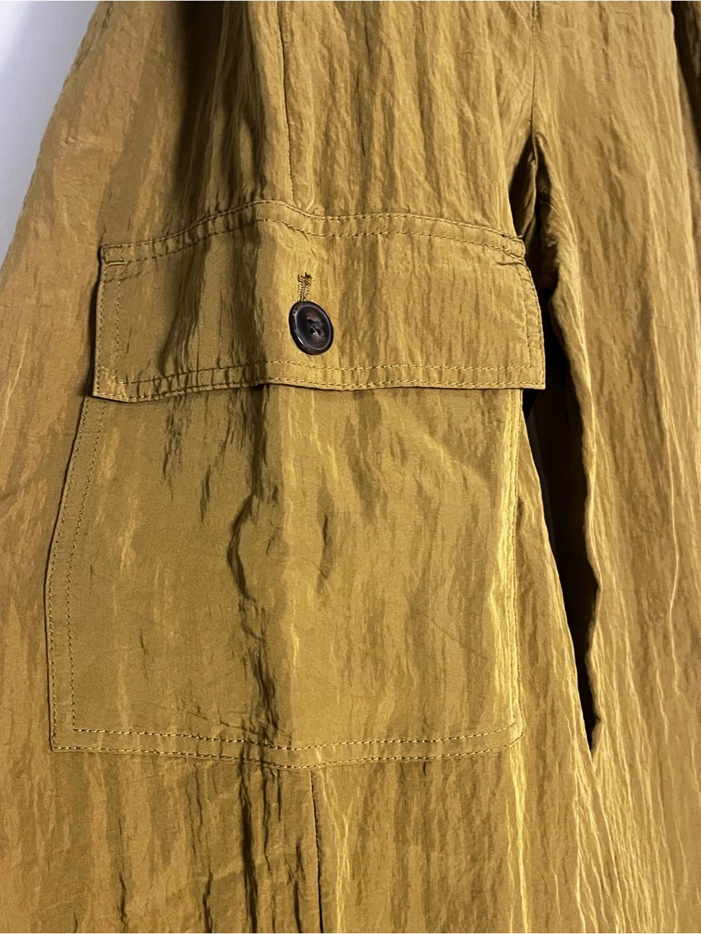 Madewell Drapey Cargo Lightweight Pleated Parachute Utility Mustard Pants Size 6 - Picture 9 of 12
